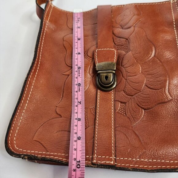 Patricia Nash Tooled Leather Brown Purse Boho Crossbody - Picture 6 of 8